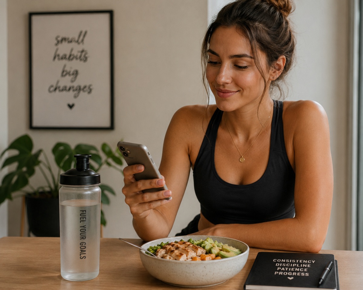 Routine support with phone, water, and meal